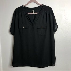 Per Seption Woman Black Silky Blouse